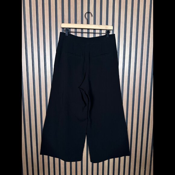 MM.Lafleur Pants 6 Womens White Wide Leg Fabric Stretch Ankle Culotte Flat Front - Picture 2 of 8